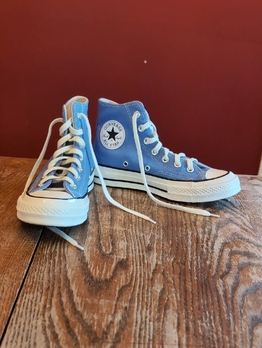 Light Blue Converse High-Top Sneakers - Picture 1 of 4